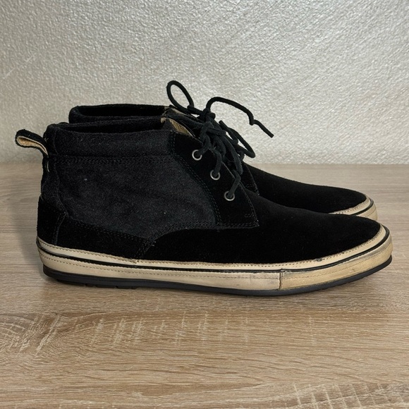 John Varvatos Men’s 7.5 Black Suede/Canvas Chukka Sneakers Shoes - Picture 3 of 10